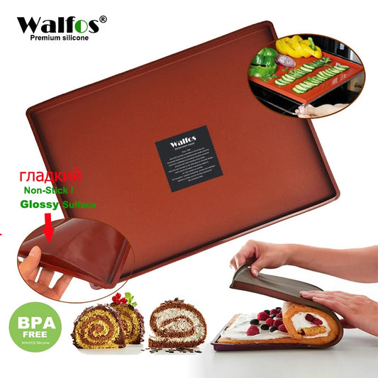 Walfos Food-Grade Silicone Baking Mat – Non-Stick DIY Cake Pad & Oven Liner for Swiss Roll & Bakeware Use