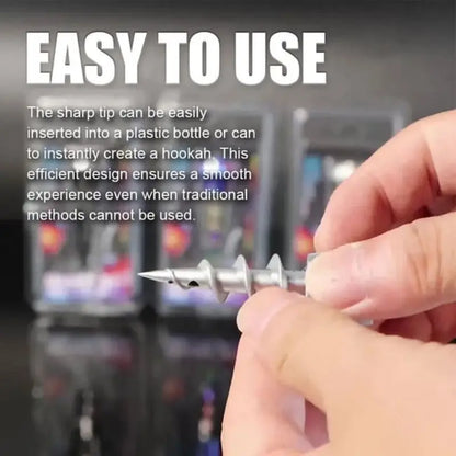 Metal Screw Shape Water Pipe Head - 23mm Spiral Cannon Fitting Tool for Water Smoke Accessories