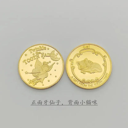 Tooth Fairy Gold Plated Commemorative Coin – Metal Keepsake Gift for Kids Tooth Collection