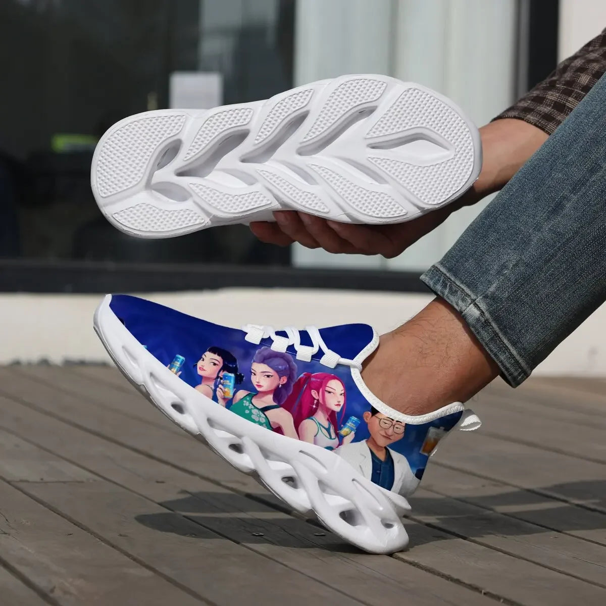 Kids Cartoon Print Parent-Child Sneakers - Lightweight Breathable Lace-Up Casual Shoes for Spring