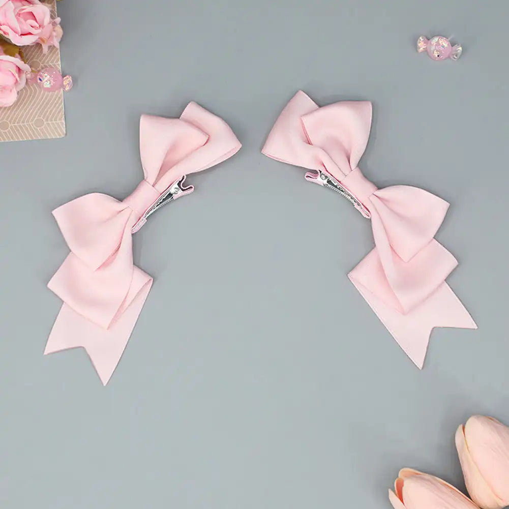 Kawaii Handmade Bow Hair Clip - Sweet Anime Lolita Cosplay JK Hair Accessory