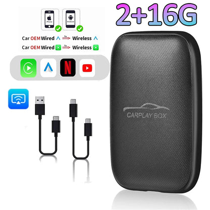 5-in-1 CarPlay AI Box – Wireless Android Auto Adapter and Multimedia Player for YouTube, Netflix, and Auto Connect