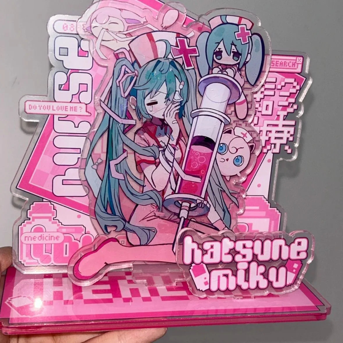 Hatsune Miku Acrylic Standing Sign – Cute Anime Cartoon Ornament with Originality Personality Bracket, Perfect Xmas Gift