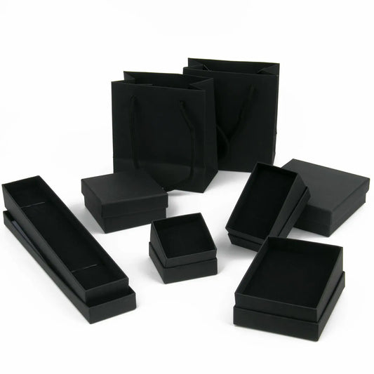 Black Square Jewelry Gift Box Organizer — Display & Packaging for Rings, Earrings, Necklaces, Bracelets, Brooches