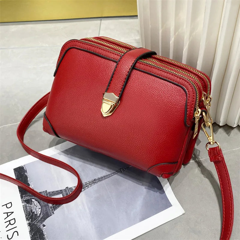 Yogodlns Women’s PU Leather Phone Shoulder Bag - Small Square Crossbody Messenger Handbag