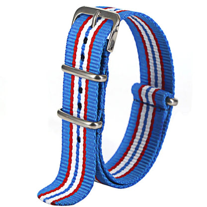 Nylon Watch Strap 16mm 18mm 20mm 22mm — Waterproof Army Sport Watch Band Replacement Belt