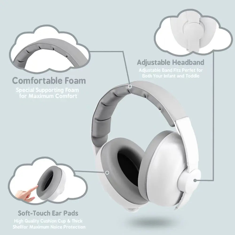 Baby Noise-Reducing Earmuffs – Stretchable Hearing Protection Headphones for Infants and Toddlers for Sleep and Travel