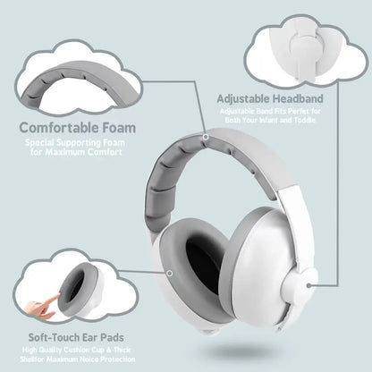 Baby Noise-Reducing Earmuffs – Stretchable Hearing Protection Headphones for Infants and Toddlers for Sleep and Travel