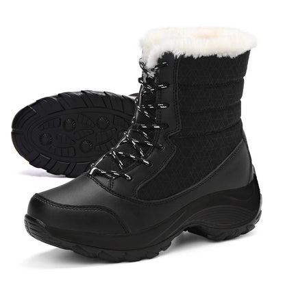 Women’s Snow Boots — Non-Slip Waterproof Fur-Lined Platform Ankle & Thigh-High Winter Boots with Wedges