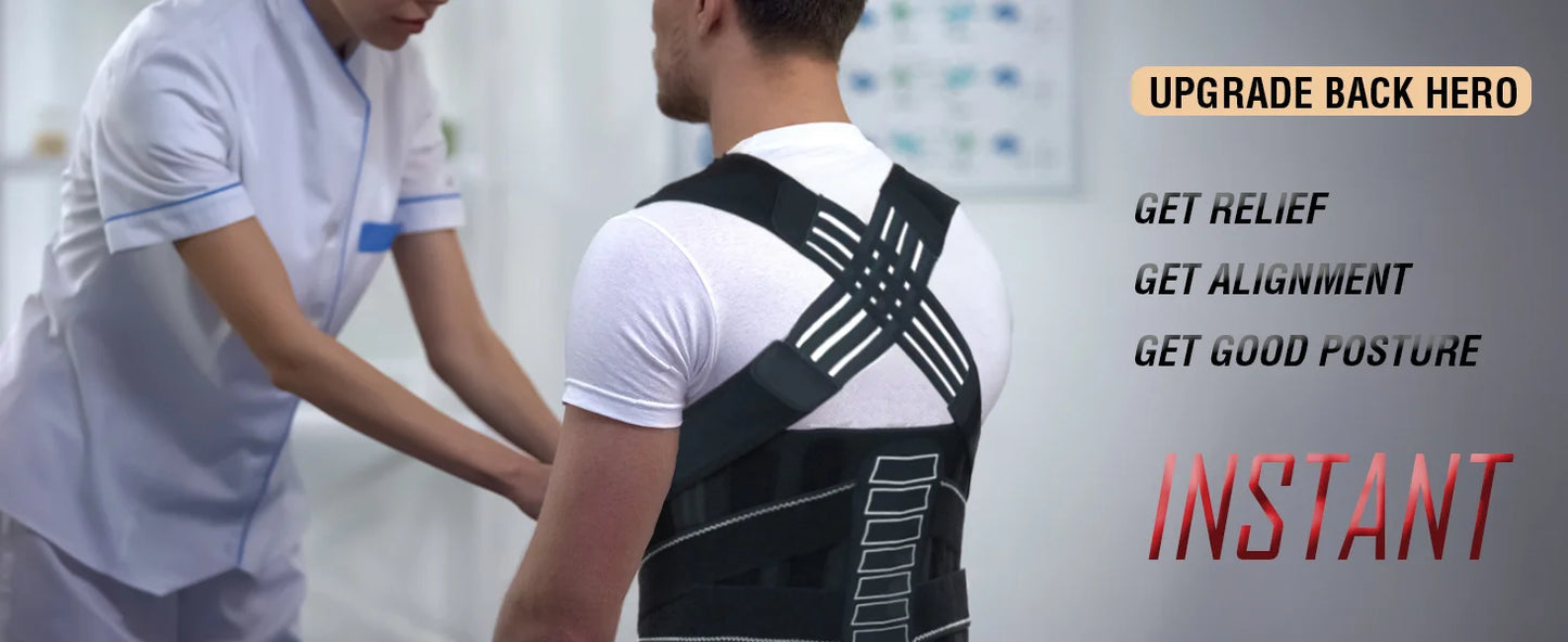 Posture Corrector for Men & Women — Adjustable Shoulder Brace & Back Straightener for Middle & Upper Spine Support