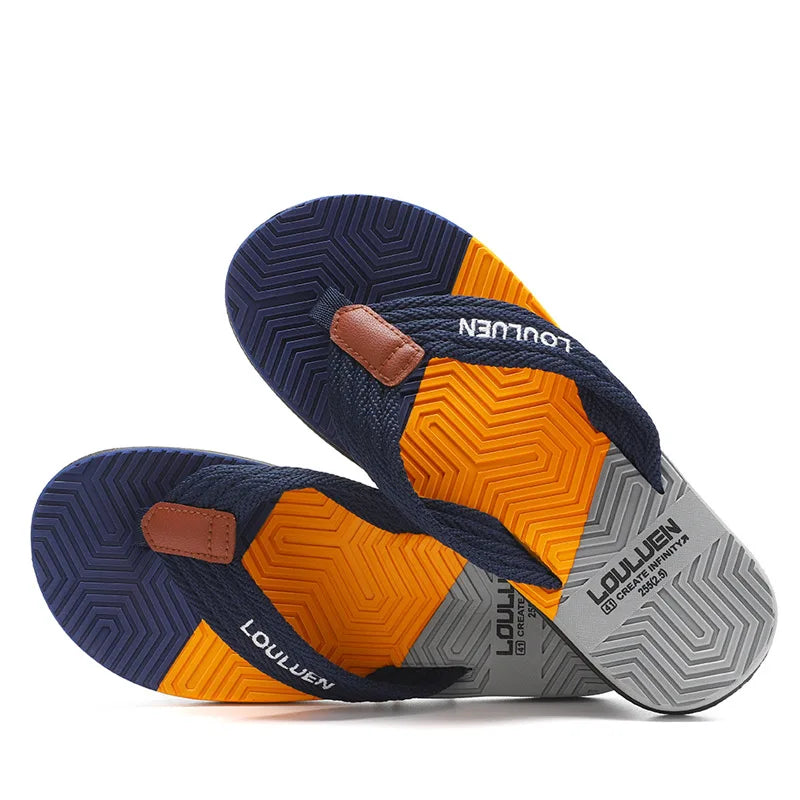 2023 Men’s Flip Flops – Trendy Anti-Skid Casual Beach Slides, Outdoor & Household Sandals