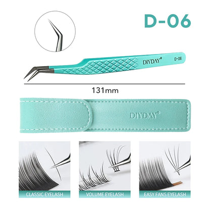 DIYDAY Anti-Slip Tweezers — High-Density Fiber Tip for Eyelash Extensions & Eyebrow Precision Beauty Tools