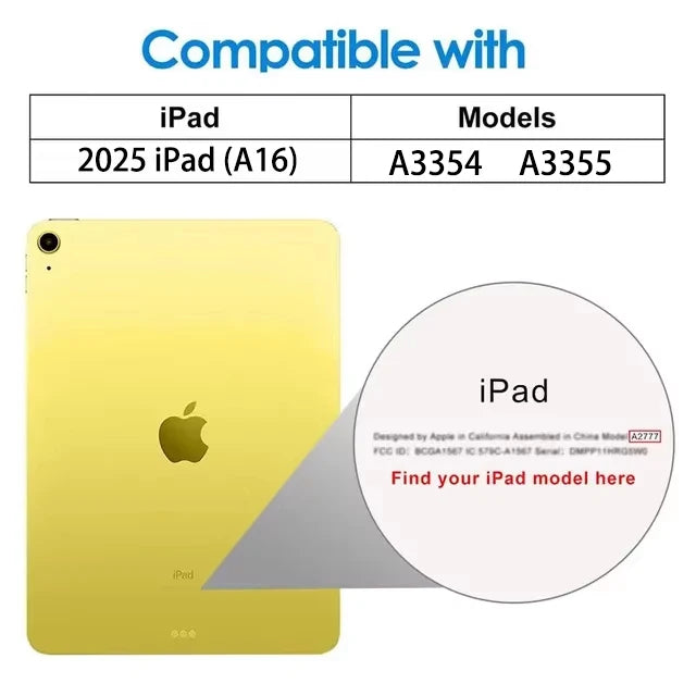 2PCS Glass Screen Protector & Tablet Case for iPad 10th/11th Gen 10.9" 2025 A16 A3354 A3355 A2696 A2757