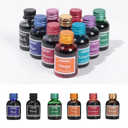 Pure Colorful Fountain Pen Ink — High-Quality 20/30/70ml Refill for Calligraphy, Writing & School Stationery