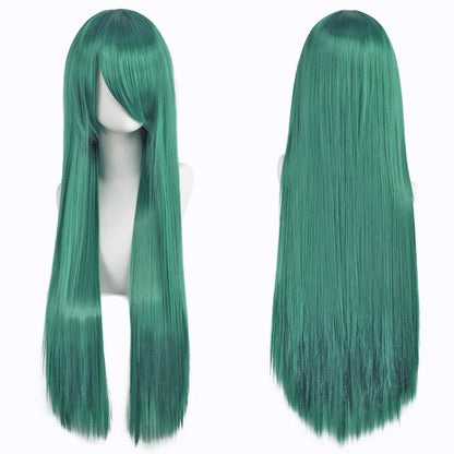 80cm Long Cosplay Wig - Synthetic Straight Hair with Bangs for Lolita Anime Costume Party Styling