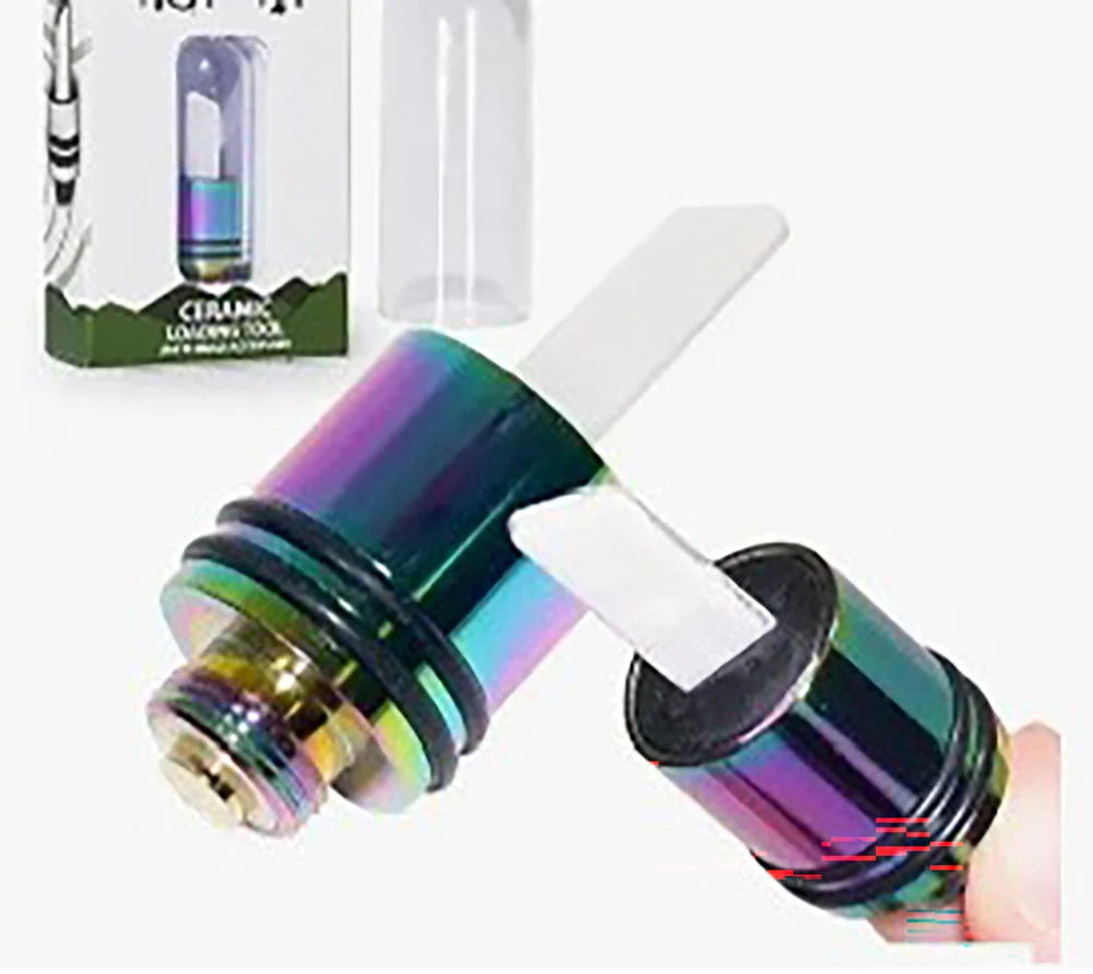 510 Ceramic Hot Knife Heat Tip Coil with Cover Cap – Wax Cutting Heating Element Accessory Tool 11.2mm Black Silver Rainbow Finish