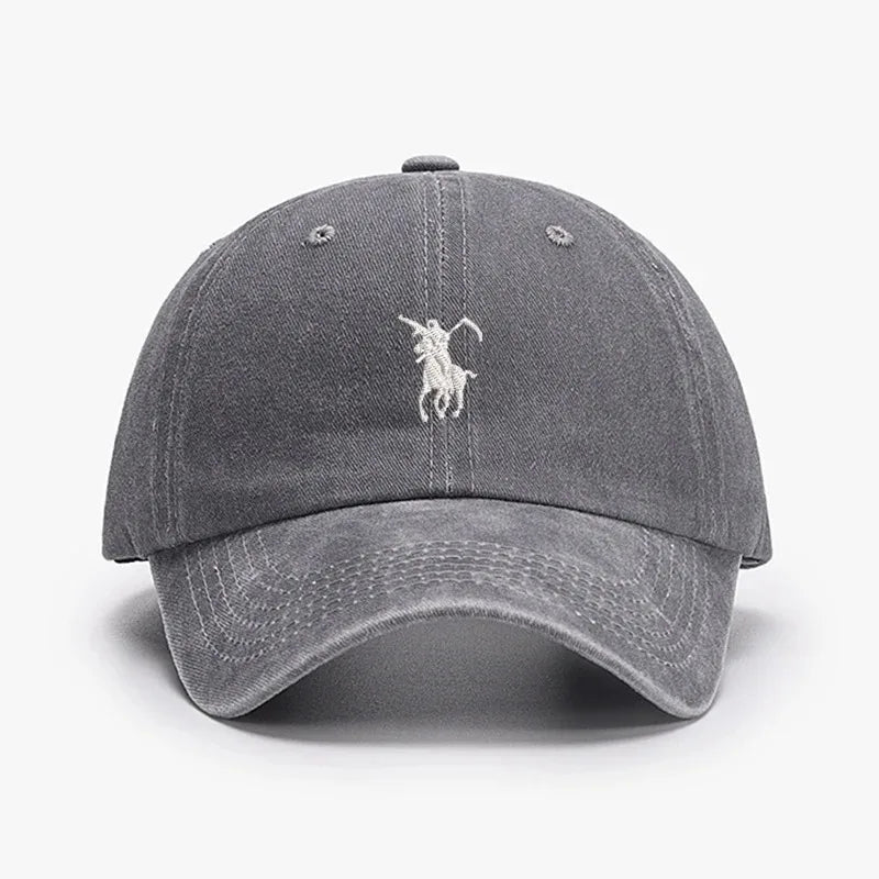 Washed Cotton Baseball Hat - Adjustable Soft Sunshade Cap with Printed Design for Men Women Boys and Girls