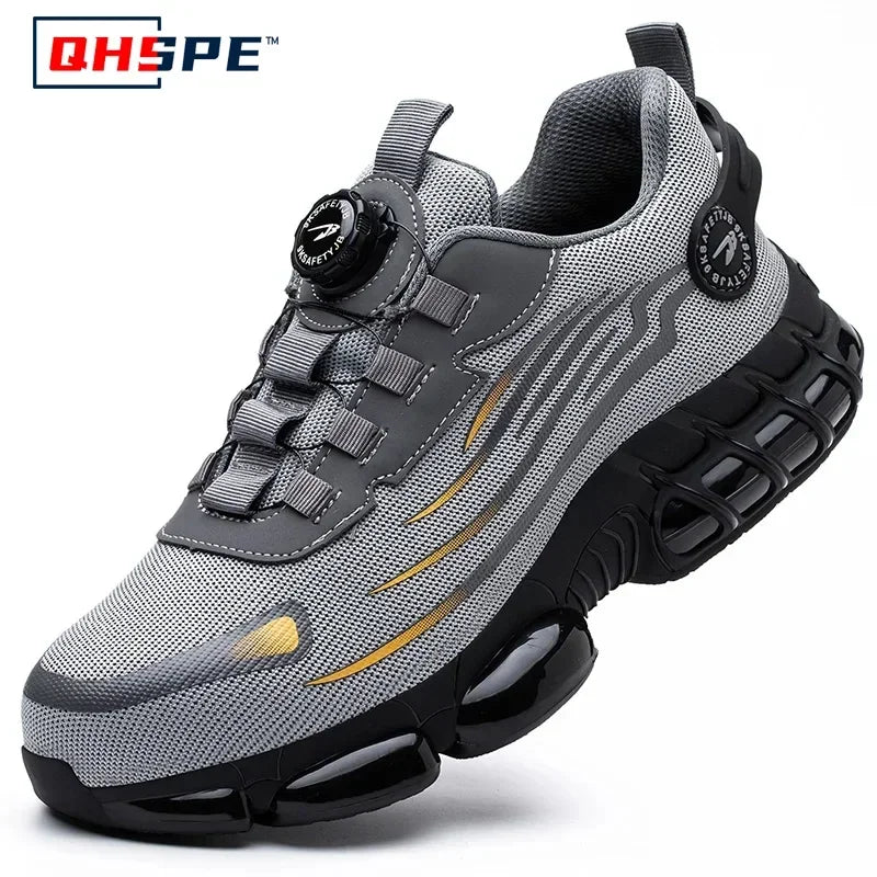Rotating Button Safety Shoes for Men – Anti-Smash, Anti-Puncture Work & Security Protective Boots, Fashion Sport Design