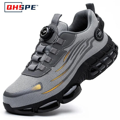 Rotating Button Safety Shoes for Men – Anti-Smash, Anti-Puncture Work & Security Protective Boots, Fashion Sport Design
