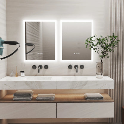 16x20 inch LED Lighted Bathroom Mirror – Wall-Mounted Vanity Mirror with Anti-Fog, Smart Touch Button & Memory Function