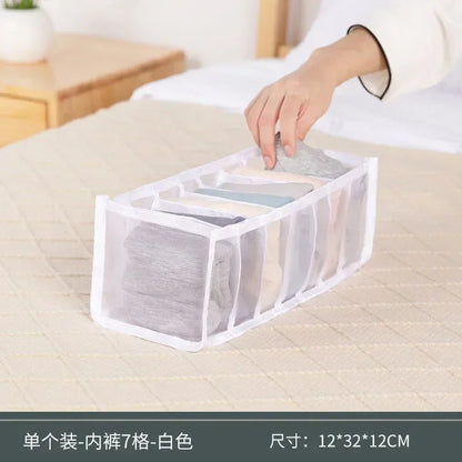 Foldable Underwear Drawer Organizer - Closet Storage Box Divider for Underpants, Socks, Bras & Clothing Accessories