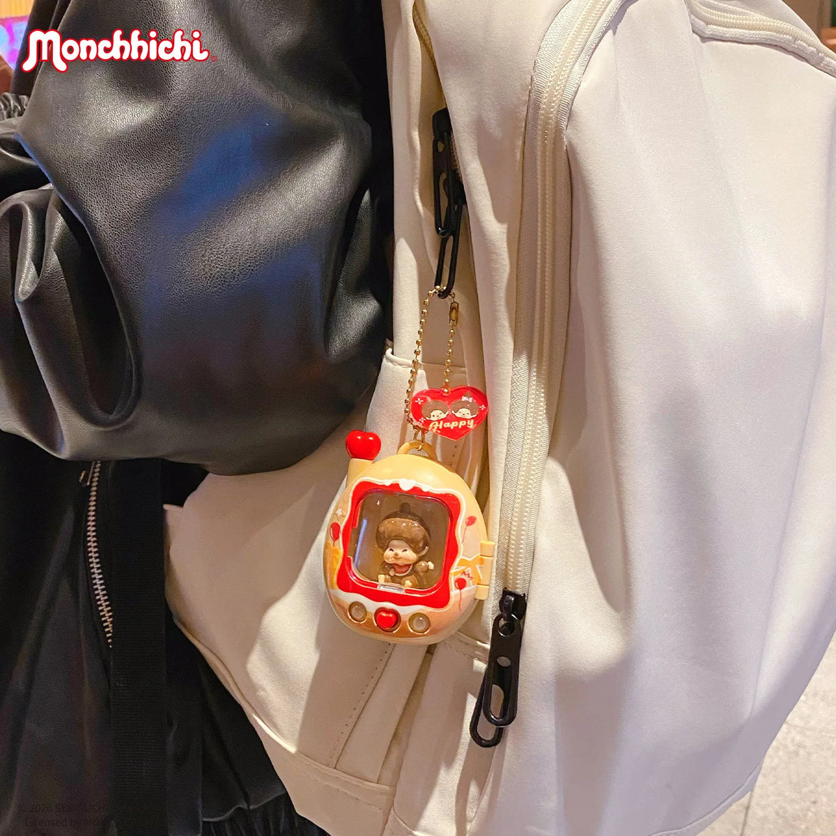 Monchhichi Keycap Clicker Keychain – Cartoon Fidget Toy, Stress Relief Keyboard Charm & Backpack Pendant Gift