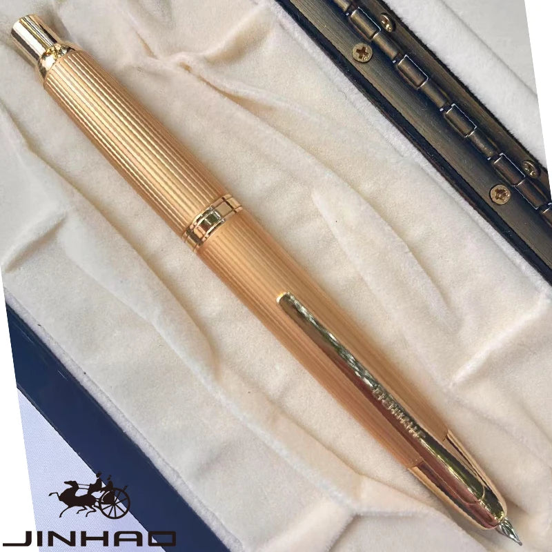 Jinhao 10 Metal Fountain Pen – Press-Out Nib, Retractable Fine Nib with Ink Converter