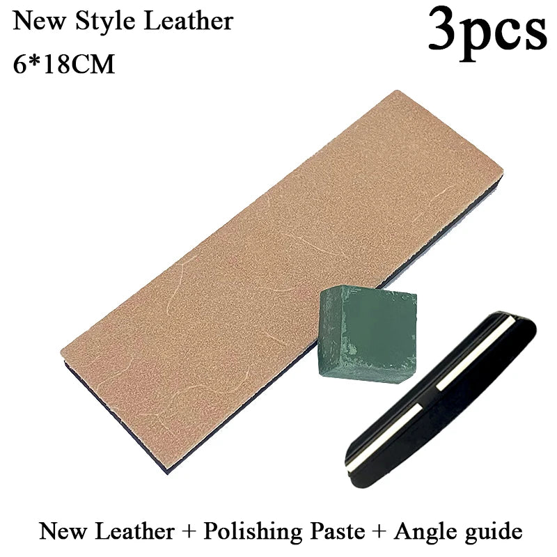 Thickened Non-Slip Diamond Knife Sharpener – 15° Kitchen Whetstone & Leather Polishing System