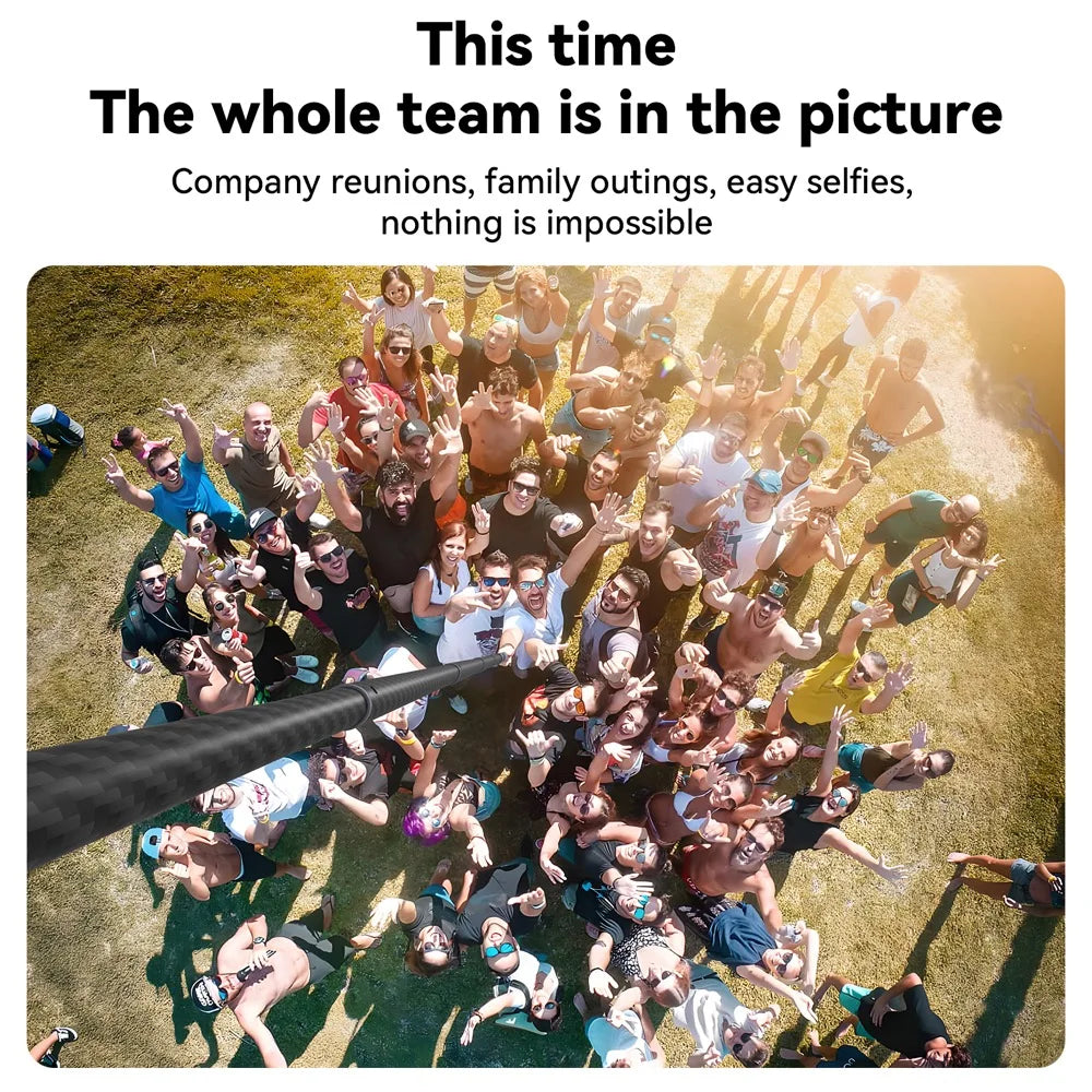 3M Carbon Fiber Selfie Stick - Compatible with Insta360 X3, ONE X2, RS & GoPro Hero 11, 10, 9, 8, DJI OSMO Action