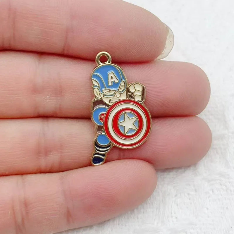 10-Piece Cartoon Alloy Pendant Set - Oil Drop Charms for DIY Earrings, Jewelry Making, and Keychain Accessories