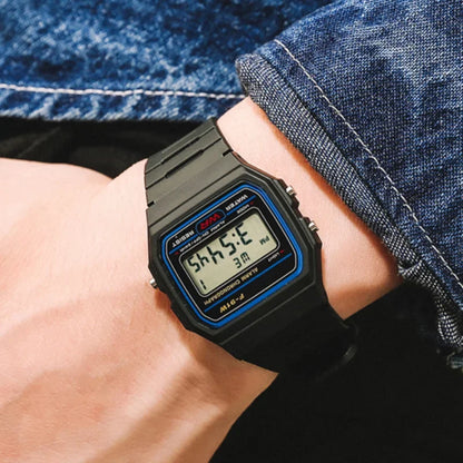 F91W Digital Sports Watch for Men and Women - Waterproof LED Electronic Military-Style Wristwatch