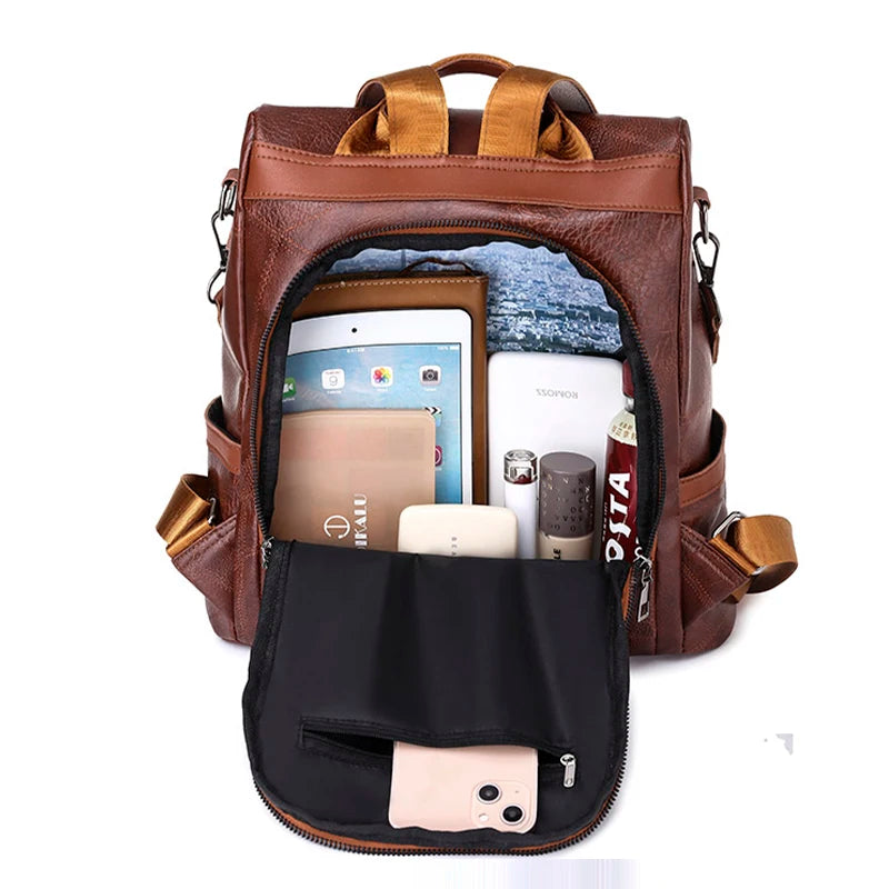 Women's Anti-Theft Backpack - Casual Daypack with Multi-Function Pockets for Travel and Outdoor Use
