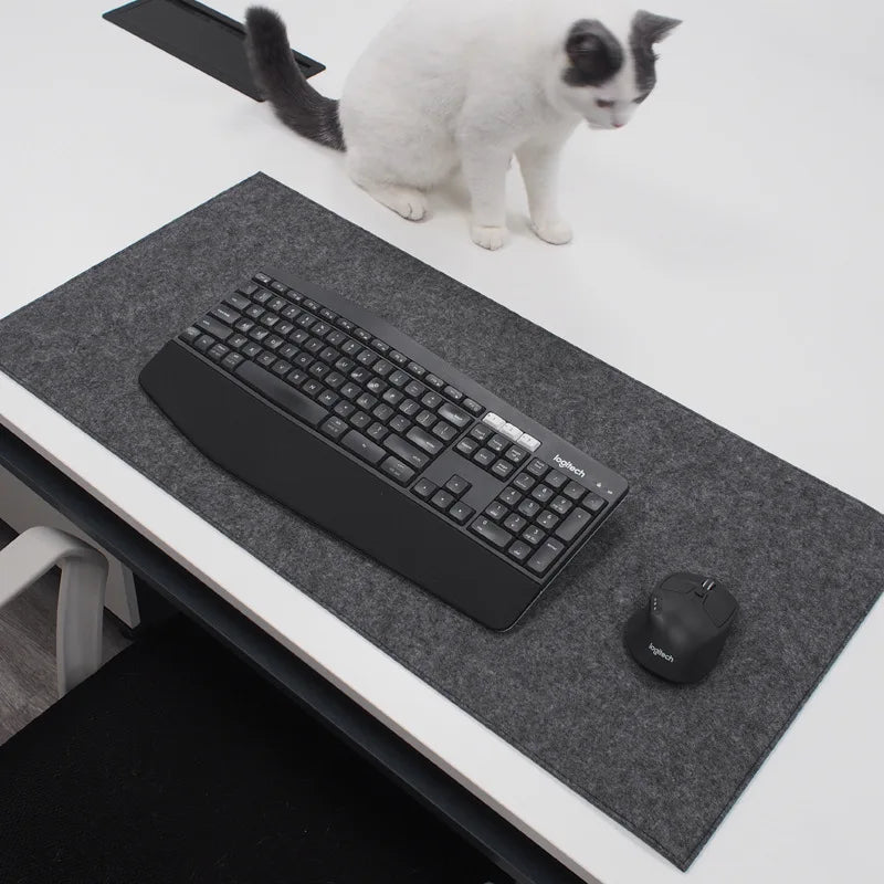 Large Wool Felt Computer Desk Mat: Soft Breathable Laptop Anti-Slip Pad - Ideal for Gamers, Comfortable for Cold Weather