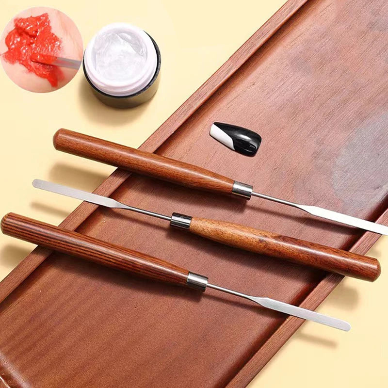 Stainless Steel Nail Art Spatula - Metal Mixing Stick for Pigments, Makeup and Manicure DIY Tools