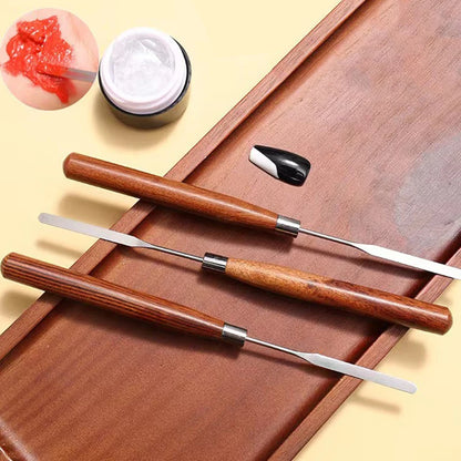 Stainless Steel Nail Art Spatula - Metal Mixing Stick for Pigments, Makeup and Manicure DIY Tools