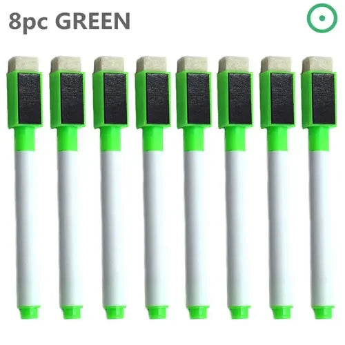 8PC Magnetic Whiteboard Markers – Colorful Blackboard & Whiteboard Pens with Built-In Eraser for School, Kids Drawing & Graffiti