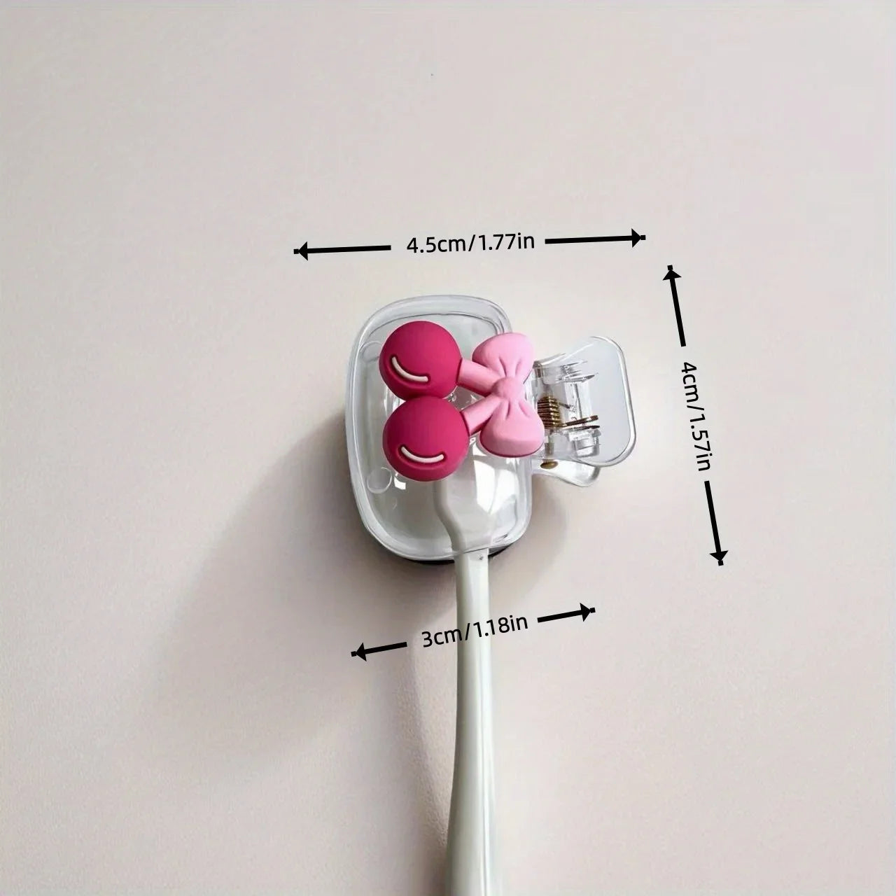 Cute Cherry Toothbrush Holder - Dual Hole Drainage & Ventilated Toothbrush Head Protector for Bathroom Storage
