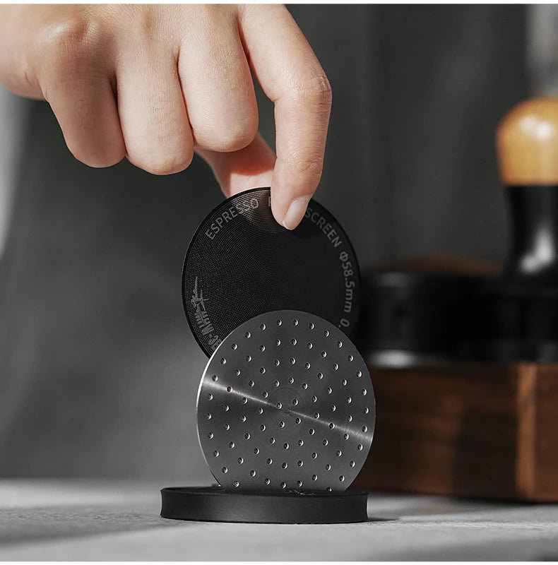 MHW-3BOMBER Espresso Puck Screen – 51/53/58.5mm Reusable Stainless Steel Coffee Filter, 0.8/0.2mm Thickness Coffee Tool