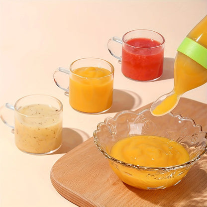 4-Piece Baby Feeding Set - Bottle, Fruit & Vegetable Feeder with Suction Base and Mesh Bags