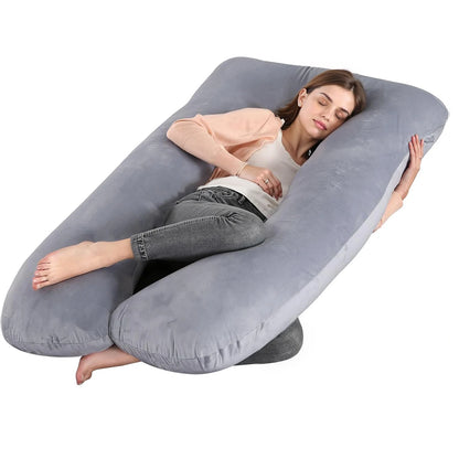 G-Shaped Pregnancy Pillow – Full Body Maternity Sleeping Pillow with Removable Cover for Belly Support