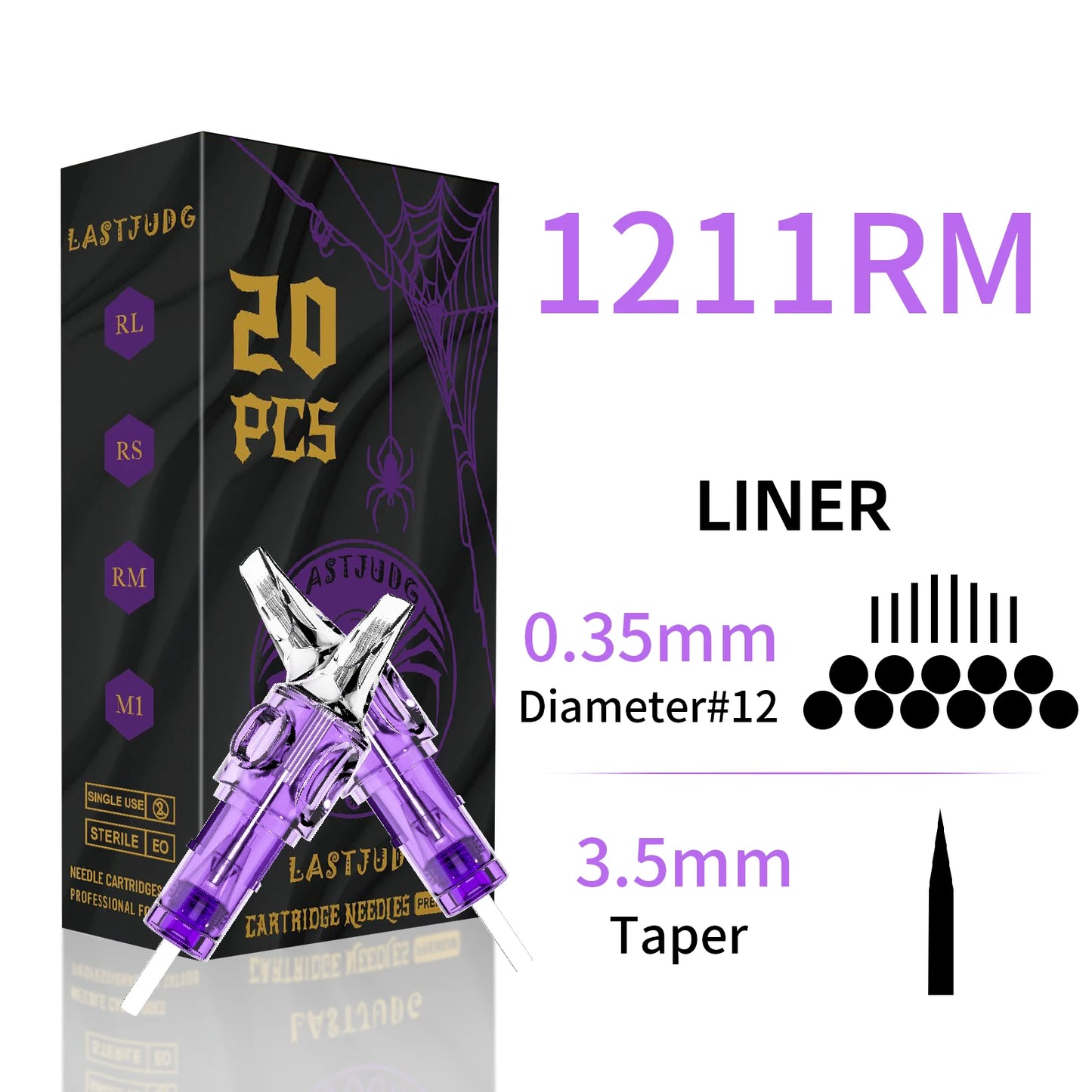 LASTJUDG 20PCS Disposable Tattoo Cartridge Needles – RL RS M1 RM for Permanent Makeup & Tattoo Pen