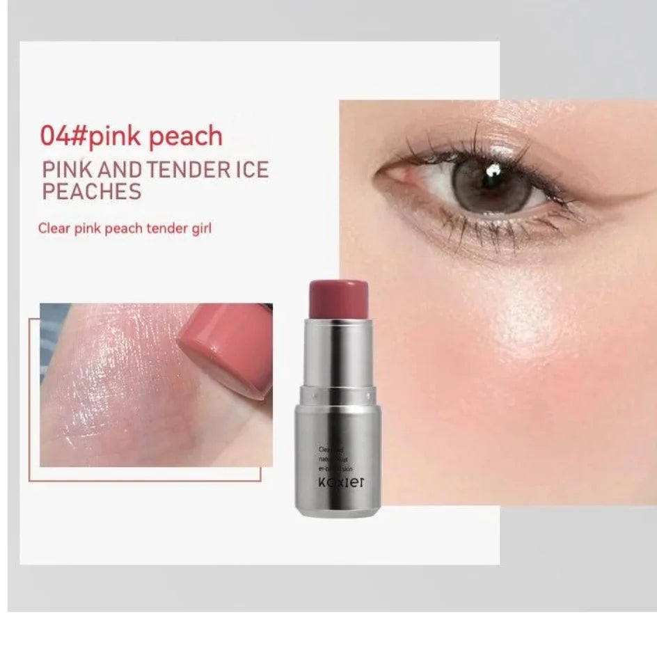 KAXIER High Gloss Stick Highlighter Blush — Waterproof Shimmer Face Contour Illuminator & Brightening Rouge