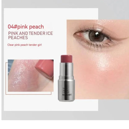 KAXIER High Gloss Stick Highlighter Blush — Waterproof Shimmer Face Contour Illuminator & Brightening Rouge