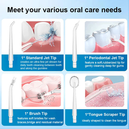 Teeth Water Flosser – Portable Electric Oral Irrigator for Home Dental Cleaning, Rechargeable & Waterproof
