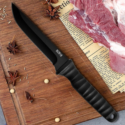 5Cr15Mov Stainless Steel Meat Cleaver & Boning Knife – Sharp Fishing Knife with Holster, Multifunctional Vegetable Peeler