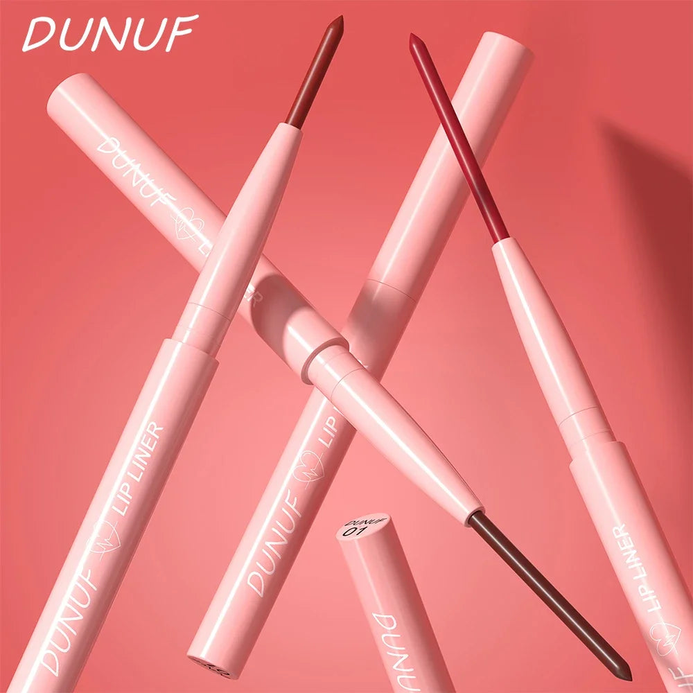 Matte Red Brown Lip Liner Pencil – Waterproof Slim Lip Contour Pen with Tapered Nib Long-Lasting Lip Stain
