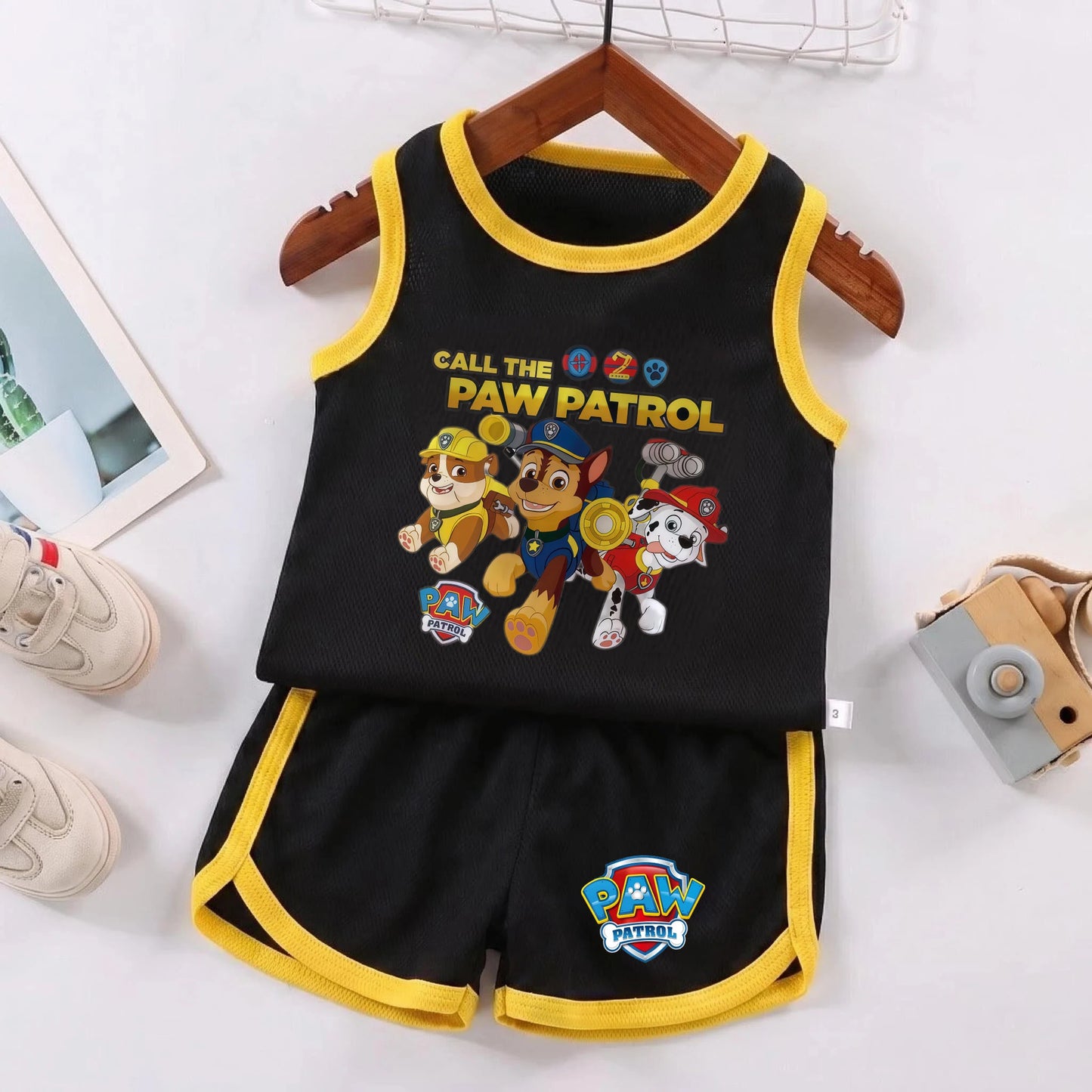 PAW Patrol Kids Soccer Jersey Set - Colorful Sleeveless Sportswear Training Outfit
