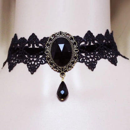 10-Style Bohemian Lace Necklaces for Women – Gothic Punk Choker Jewelry, Red, Blue & Black, Fashion Gift