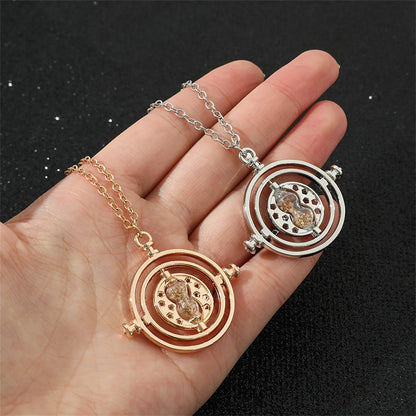 Harry Potter Time-Turner Hourglass Necklace - 360° Rotatable Cosplay Pendant and Magical Gift for Fans and Collectors