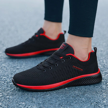 MAEDEF Athletic Shoes for Men – Black Knit Sneakers, Breathable Casual Running, Walking & Gym Shoes for Men & Women